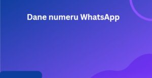 Dane numeru WhatsApp